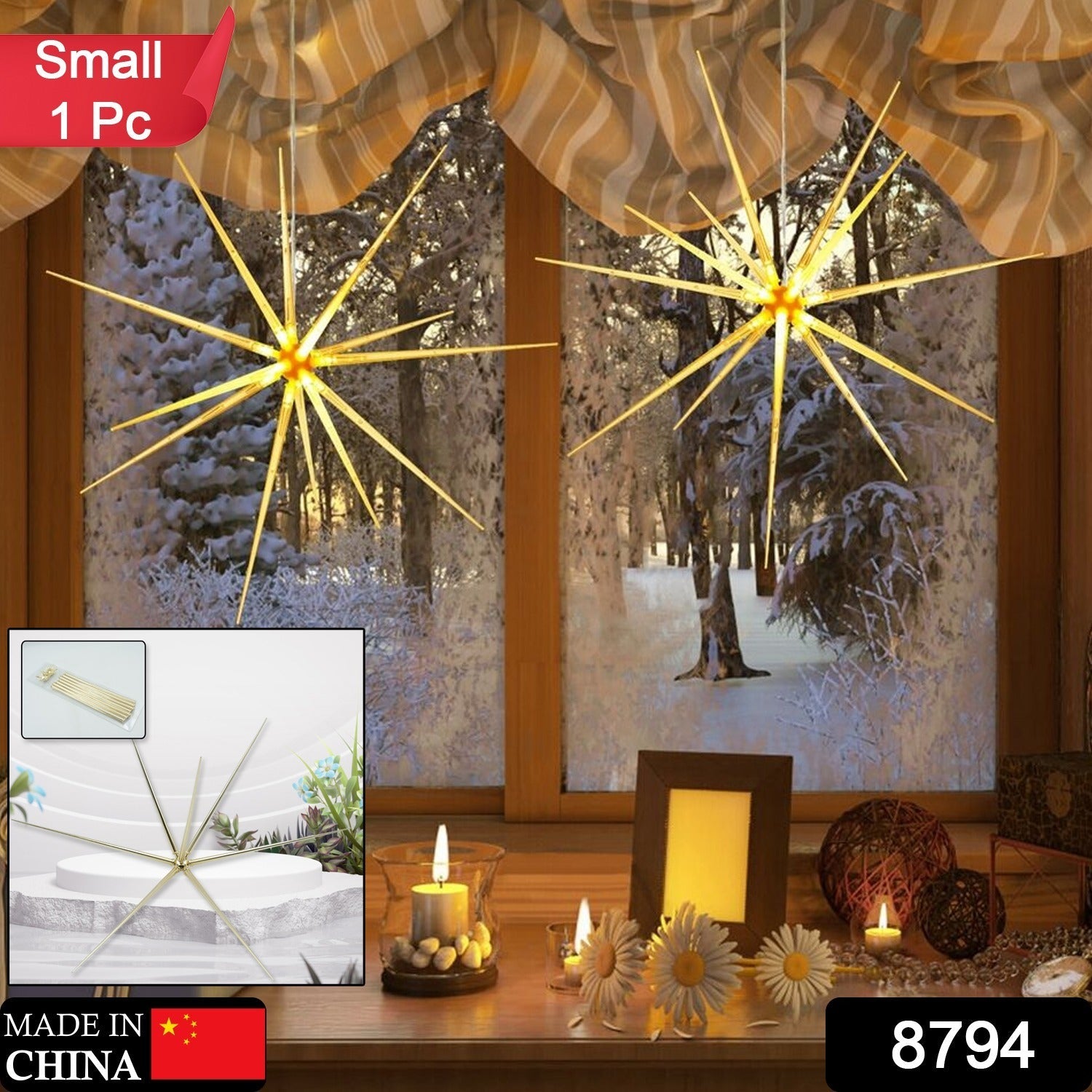 3D Gold Star Hanging Decoration Star, Acrylic Look  Hanging Luminous Star for Windows, Home, Garden Festive Embellishments for Holiday Parties Weddings Birthday Home Decoration (Small) 3D Gold Star Hanging Decoration Star, Acrylic Look  Hanging Luminous Star for Windows, Home, Garden Festive Embellishments for Holiday Parties Weddings Birthday Home Decoration (Small)